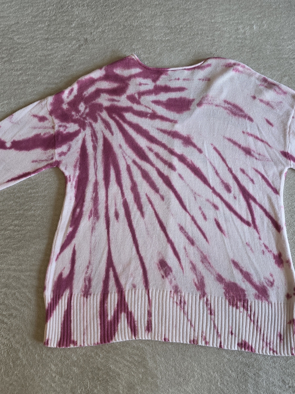 Alison Andrews Pink Tie-Dye V-Neck Sweater Y2K Vibe Size:M - Picture 4 of 7
